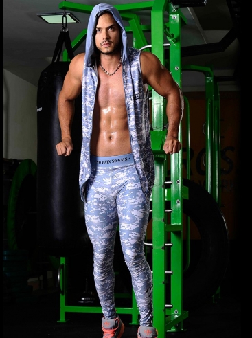 Leggins Camuflados Para Hombre Gris